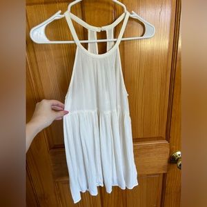 American Eagle white high neck flowy tank top, size XS